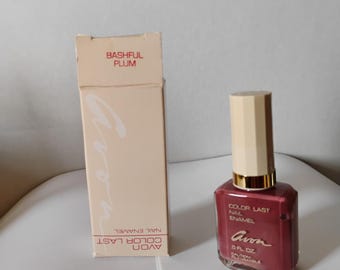Avon BASHFUL PLUM Color Last Plus Nail Enamel (Polish), Mint in Box, Never Used, Discontinued, Vintage 1980s, Nice Gift