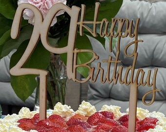 Personalizable Happy Birthday Caketopper Cake decoration