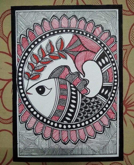 Madhubani Painting Pencil Sketch
