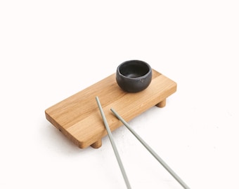 Handmade wooden oak individual sushi serving tray| Countertop Tray, Kitchen Tray, Wooden Riser Tray, Wooden Stand, Wooden Pedestal Tray