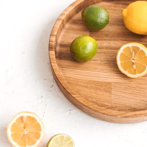 Natural hardwood oak deep fruit bowl, catch all tray perfect for the kitchen and the entryway rustic decorations| Housewarming gift idea