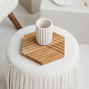 Modern minimalist wooden coaster for vases and sculptures| Desk and kitchen organization tray| Decorative home design art| |Side table decor