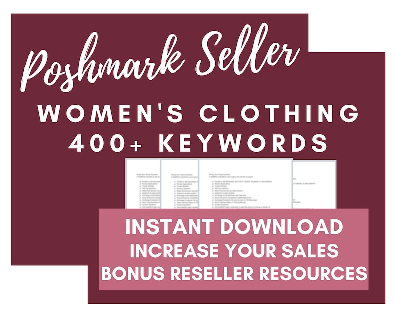 Poshmark Seller Printable Womens Clothing Keywords List Etsy