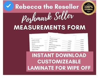 Poshmark Seller Printable: Clothing Measurements Form (PDF Download)