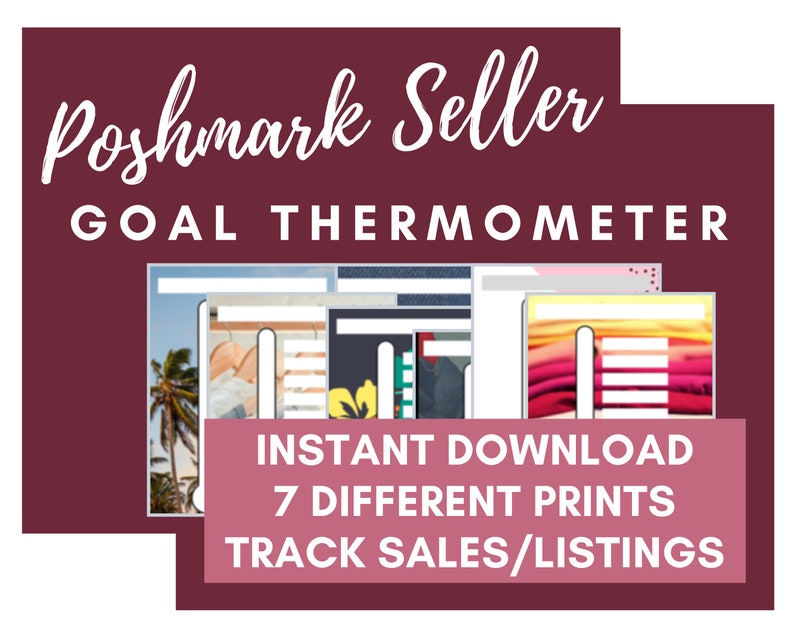 Poshmark Seller Printable Goal Thermometer Printable Track Sales ...
