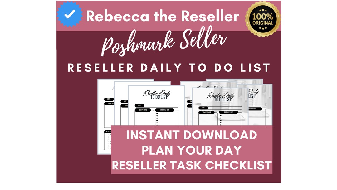Poshmark Seller Printable | Poshmark Planner Daily to Do List| Blank ...