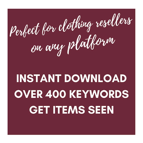 Poshmark Seller Printable Womens Clothing Keywords List Etsy