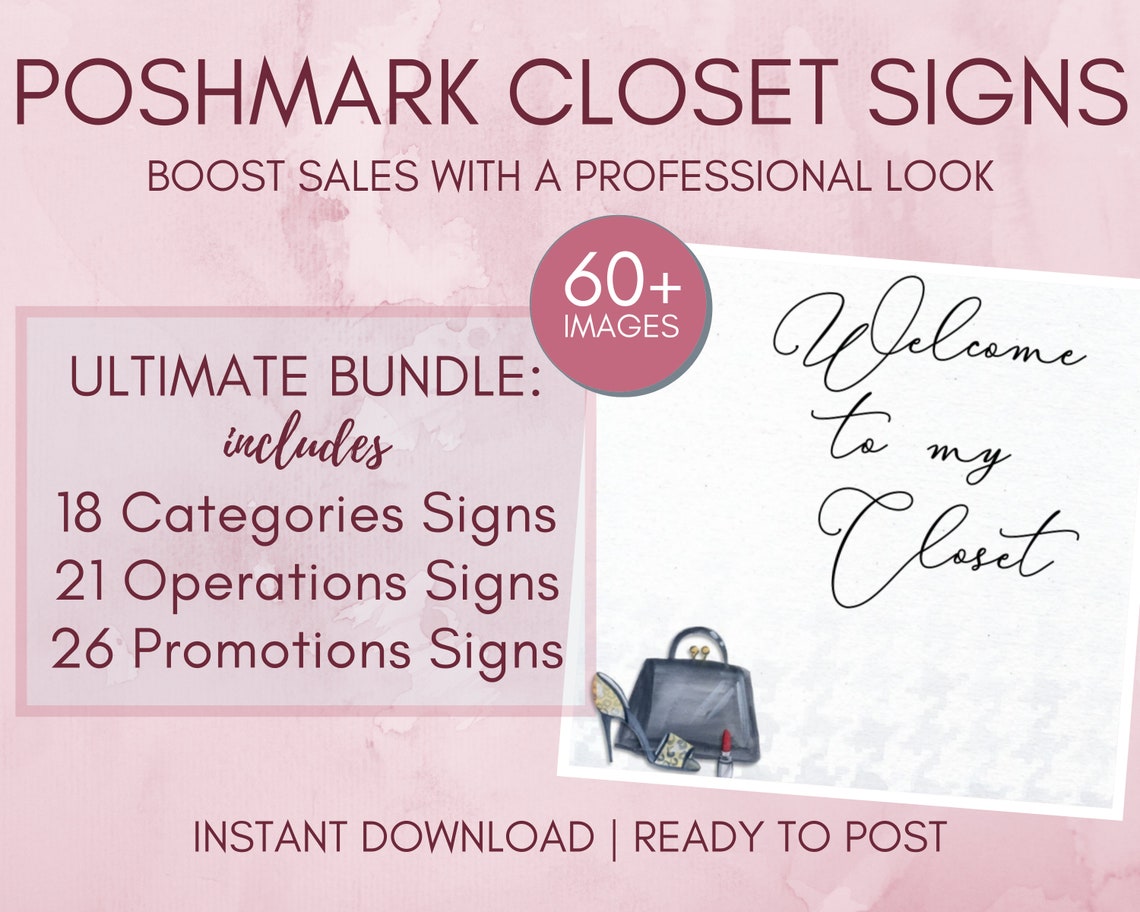 Poshmark Closet Signs Bundle 60 Images Fashion Theme Professionally