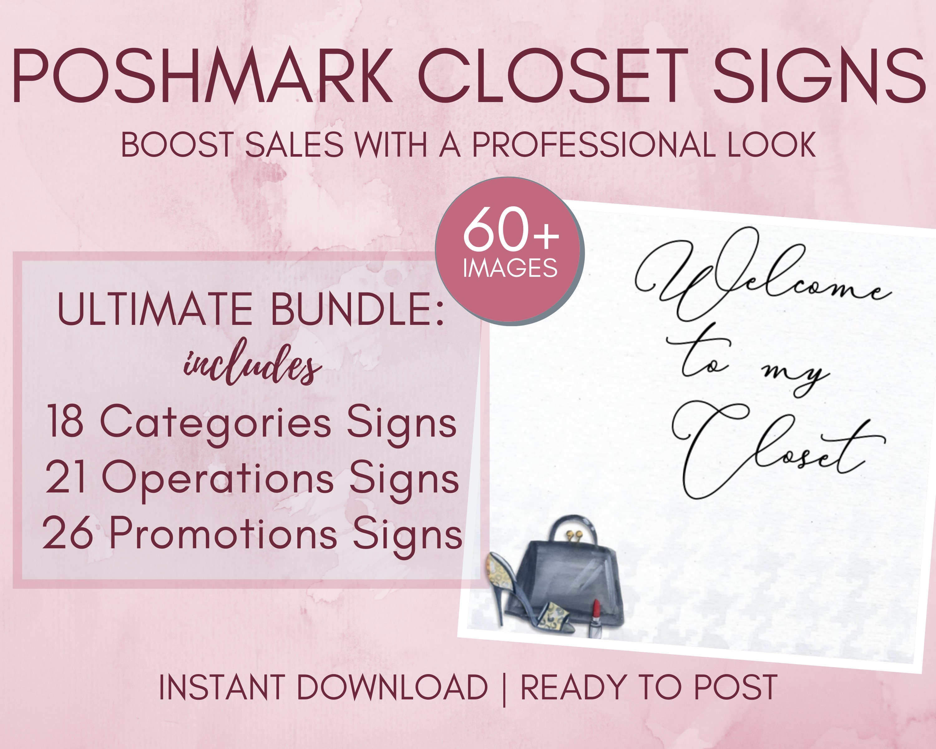Poshmark Closet Signs Bundle 60 Images Fashion Theme Professionally