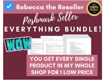 Poshmark Seller Printable | Everything in My Shop Bundle | All My Digital Downloads | Poshmark eBay Mercari Online Sellers | Listings Forms