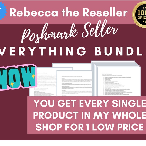 Poshmark Seller Printable | Everything in My Shop Bundle | All My Digital Downloads | Poshmark eBay Mercari Online Sellers | Listings Forms