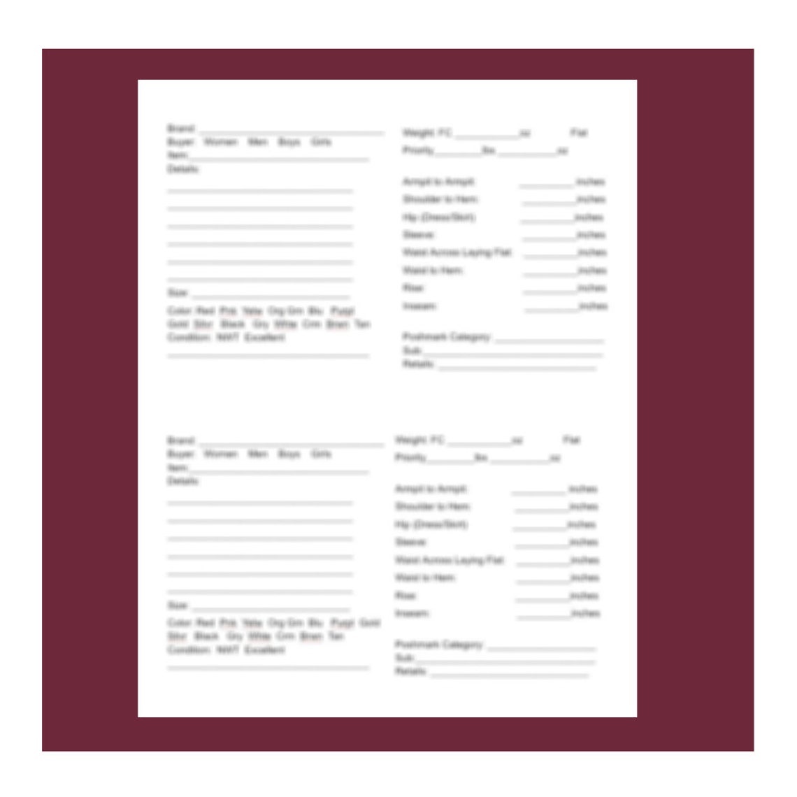 Poshmark Listing Template Poshmark Listing Template