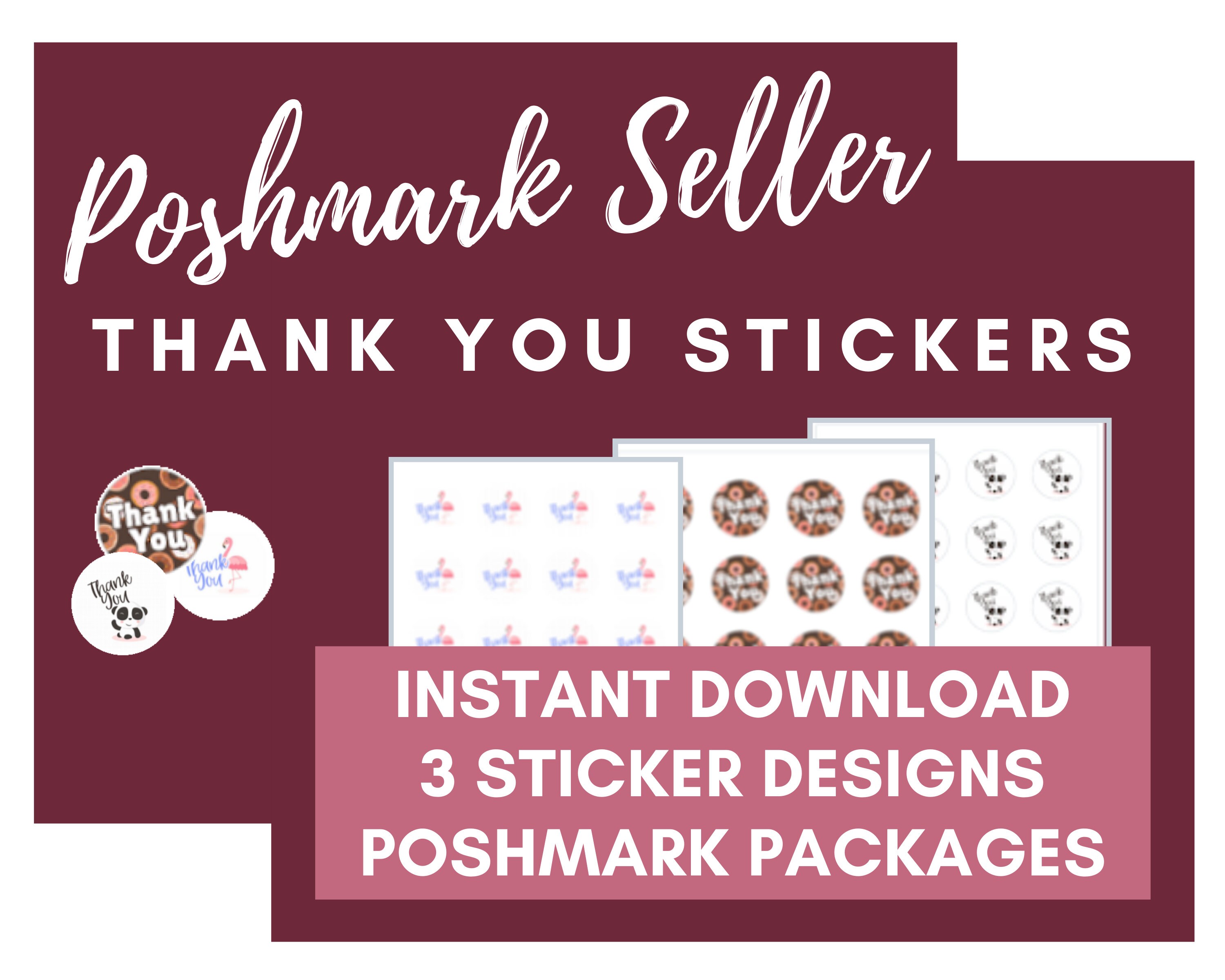 Poshmark Thank You Stickers Printable Labels for Poshmark | Etsy