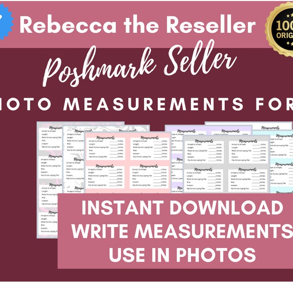 Poshmark Seller Printable: Photo Measurements Form (PDF Download)