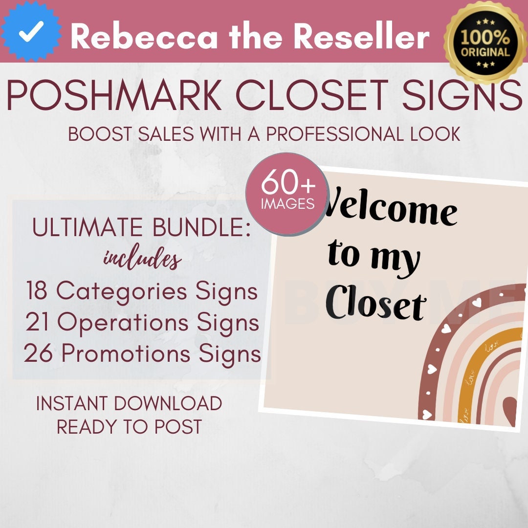 Poshmark Closet Signs Boho Rainbow Bundle 60 Images Professionally