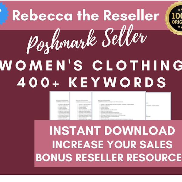 Poshmark Seller Printable | Womens Clothing Keywords List | Optimize Listing SEO, Get Found in Search | Poshmark eBay Mercari Online Sellers