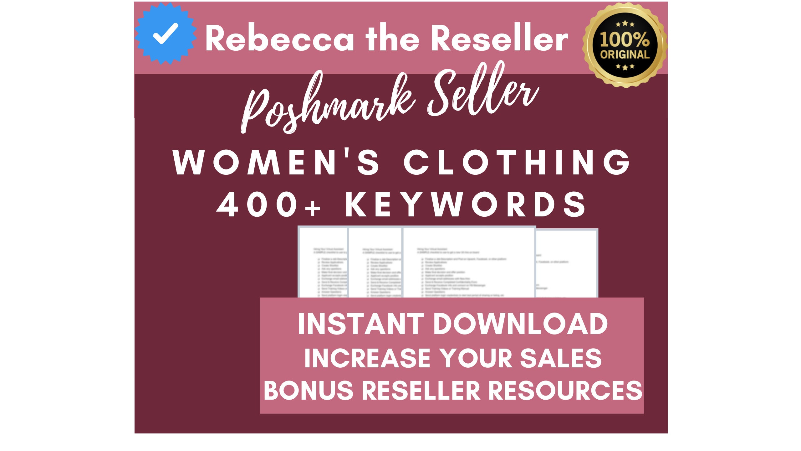 Poshmark Seller Printable | Womens Clothing Keywords List | Optimize Listing SEO, Get Found in Search | Poshmark eBay Mercari Online Sellers