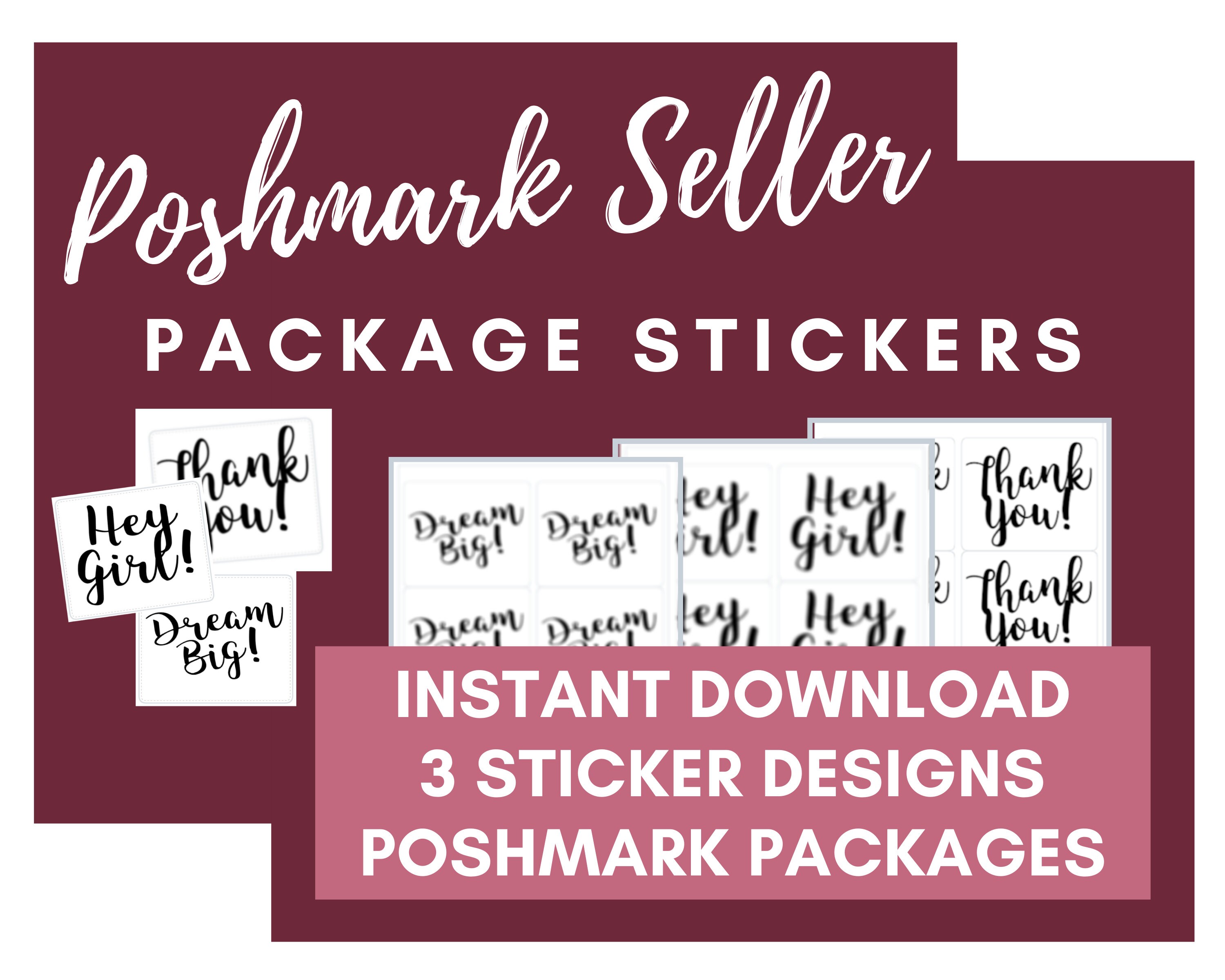 Poshmark Thank You Stickers Printable Labels for Poshmark | Etsy