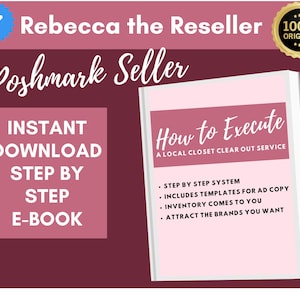 Poshmark Seller Printable | How to Run Local Closet Clear Out Service eBook - Creative Sourcing Poshmark eBay Mercari Seller | Reseller Tool
