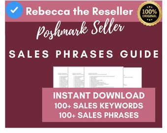 Poshmark Seller Printable | Sales Phrases Keywords Guide | Enhance Your Listings and Entice Buyers | Poshmark eBay Mercari Online Sellers