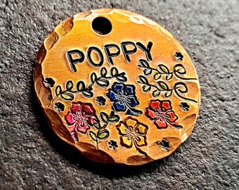 flower shaped dog tag