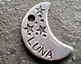 crescent moon dog tag