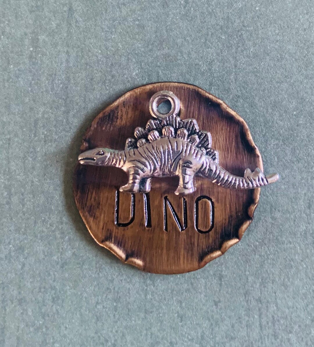 Dog Tag, Dog Tag for Dogs, Dino Dog Tag, Stegosaurus Pet Tag, Custom ...
