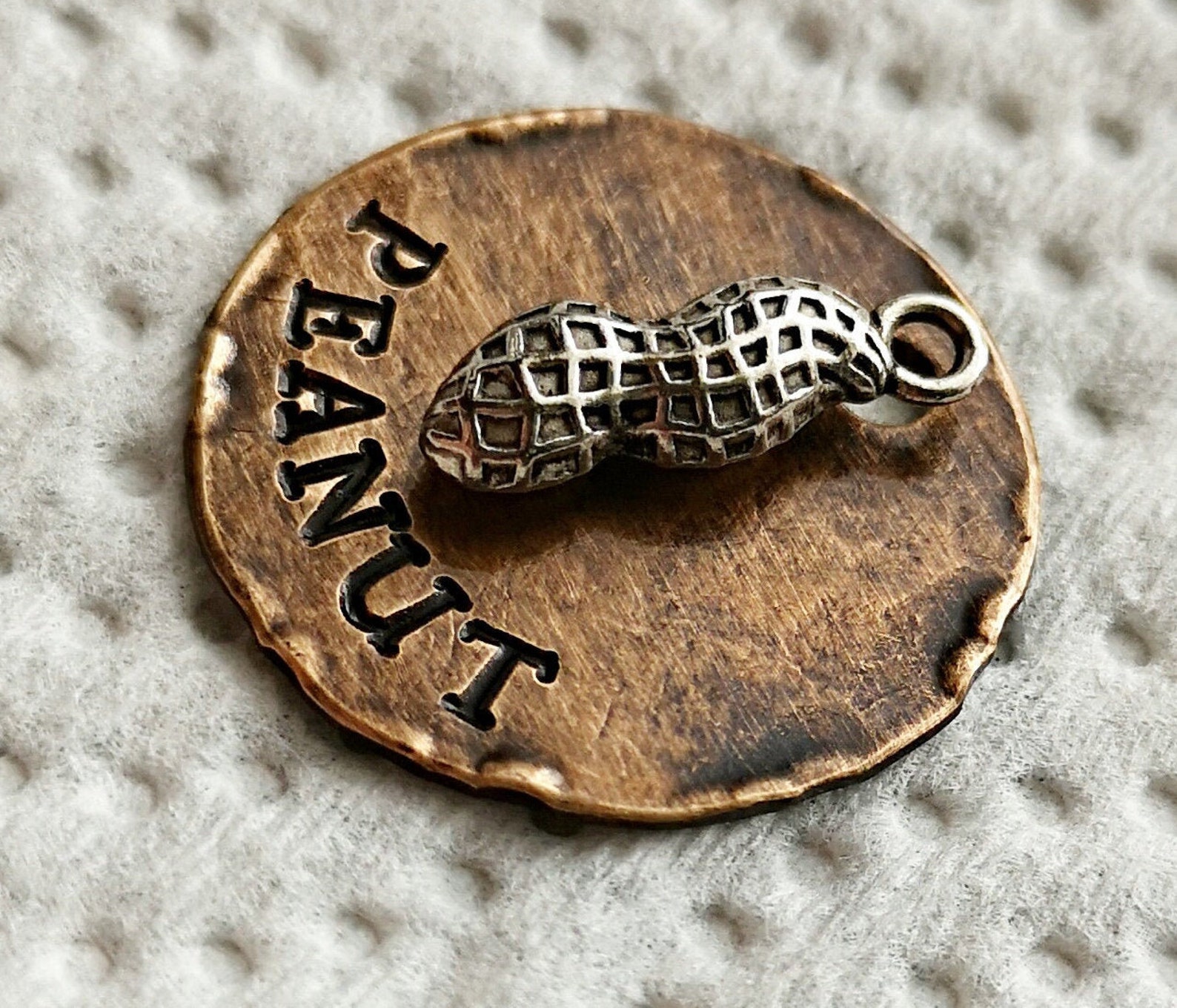 Dog Tag Peanut Dog Tag Dog Tags for Dogs Hand Stamped Dog Etsy