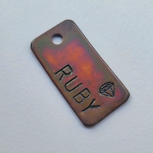 Diamond dog tag, colorful dog ID, Pet tag, Personalized dog tag, Customize pet ID, Name tag, Copper tag,  tags for dogs