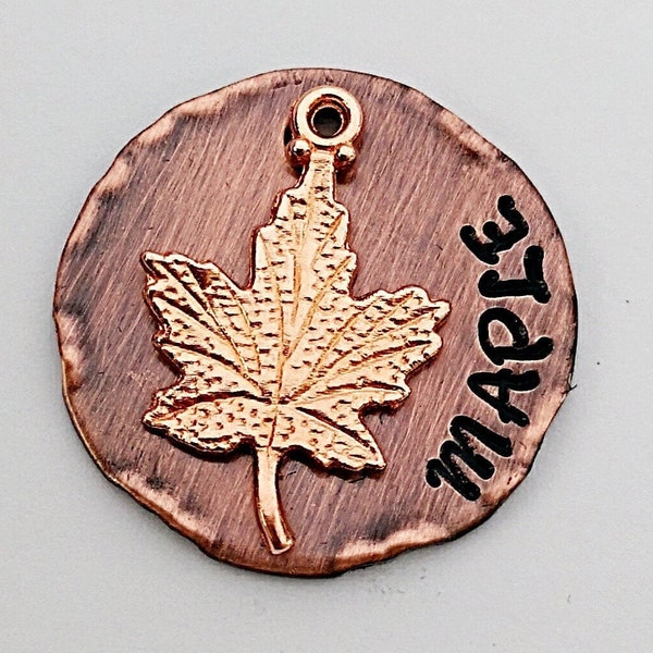 Maple Dog Tag - Pet ID Tag - Dog Tags - Leaf Pet Tag - Custom Pet Tag - Dog Tags for Dogs - Hand Stamped Pet Tag - Personalized Dog Tag