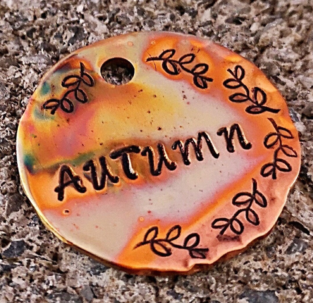 Fall Dog Tag, Colorful Dog Tag, Laurel Wreath Tag, Dog Tags