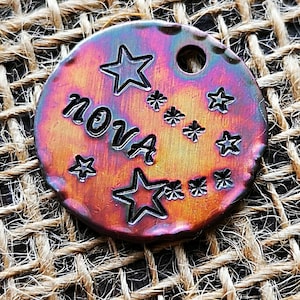 Dog Tag, Nova Star Dog Tags for Dogs with moon and stars, Dog Tags, Personalized Dog Tags