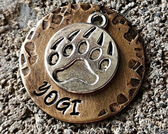 bear shaped dog tag