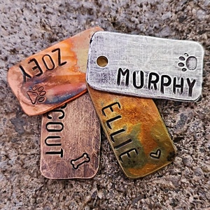 Dog Tag-Rectangle Dog Tag - Dog Tags for Dogs - Personalized Dog Tags - Copper-Aluminum - Brass - Bronze - Name Pet Tag