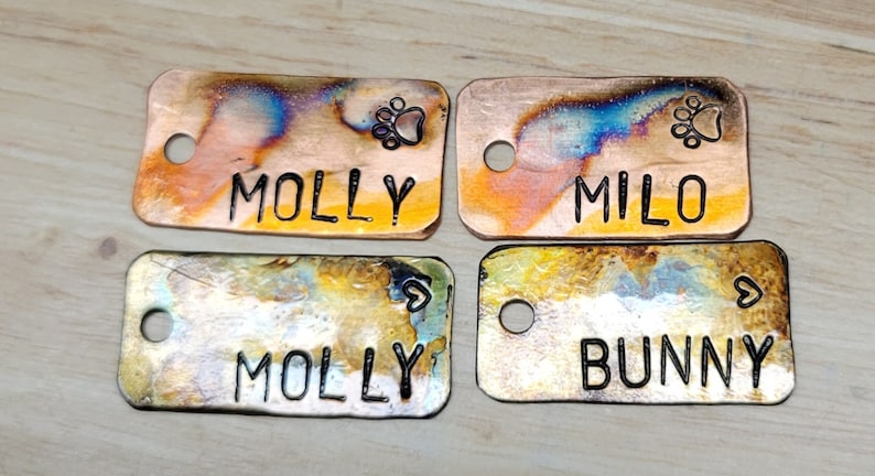 Dog Tag-Rectangle Dog Tag Dog Tags for Dogs Personalized Dog Tags Copper-Aluminum Brass Bronze Name Pet Tag image 8