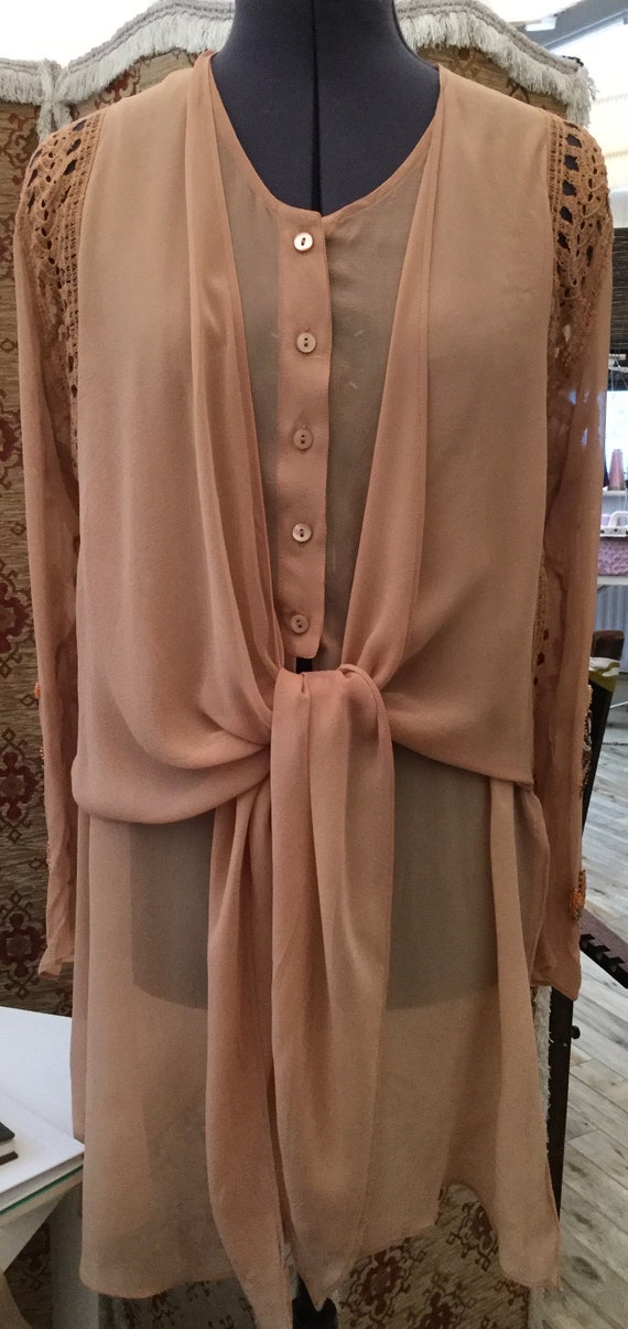 Vintage Beaded chiffon Ladies top