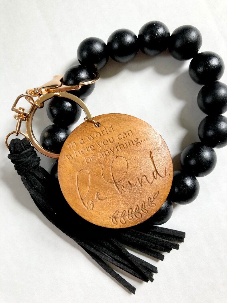 Keychain Wristlet Beaded Keychain Keychain Bracelet Etsy