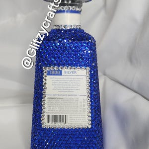 Rhinestone Tequila Bottle: Glam Home Bar Decor with Free Shot Glass