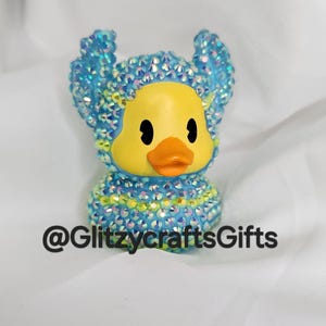 Rhinestone Rubber Duck: Sparkling Jeep Car Decoration