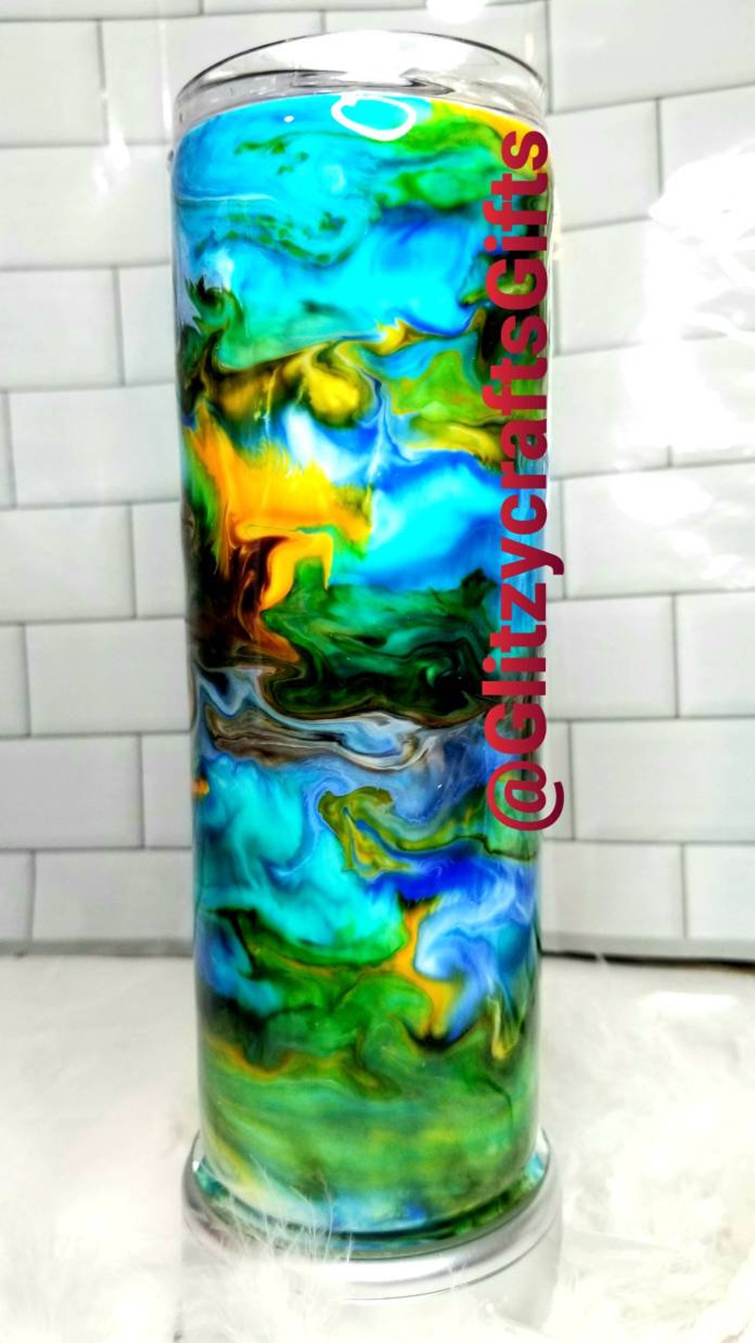 Alcohol Ink Tumbler: Handmade Stainless Steel Insulated Cup - Etsy