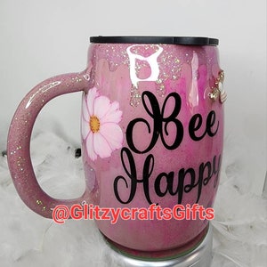 UNIQUE-Luxury-Fancy beverage HOLDER-Stainless steel-Coffee Lover-Handle. GIFT idea for Mom-Valentine-Birthday-Christmas-Graduation-Vacation.
