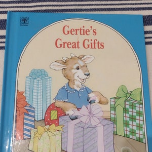 AlphaPets Book- Gertie&#39;s Great Gifts - 1990 Grolier Book - Gertie the Grungy Goat