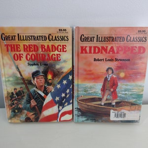 2 Great Illustrated Classics- The Red Badge of Courage and Kidnapped 1992 & 1993