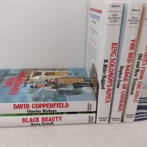 Children&#39;s Great Illustrated Classics 1980s-1990s Black Beauty David Copperfield Bible Stories Red Badge of Courage King Solomons Mines