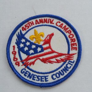 Vintage B.S.A. Boy Scouts Genesee Council 1969 -45th Anniversary Camporee Patch  Eagle