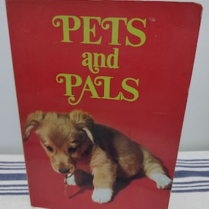 1970s Pets and Pals Golden Press Board Book for Toddlers Preschool