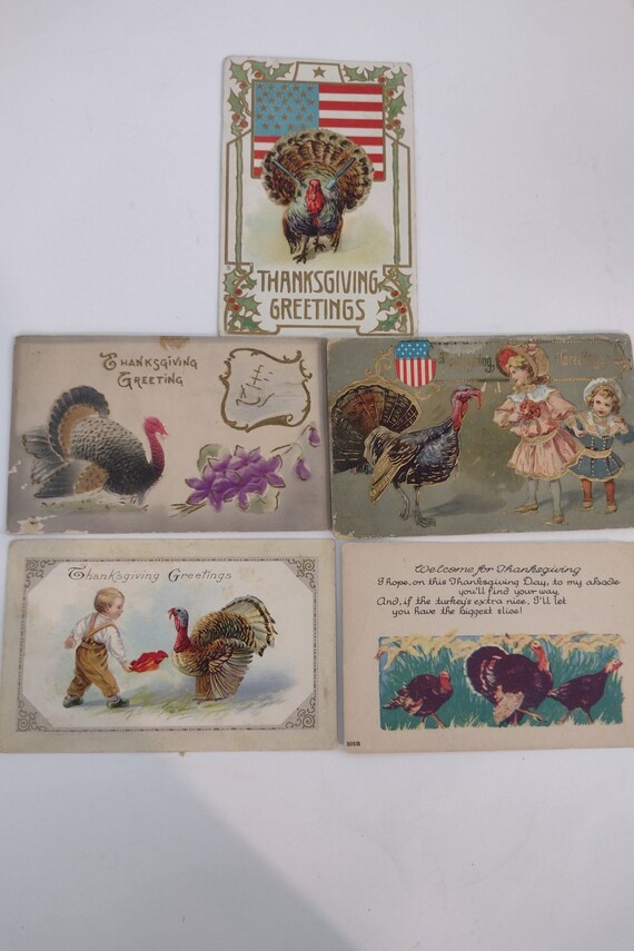 USA set of 6 Thanksgiving postcards early 1900s USA set of 6 Thanksgiving postcards early 1900s