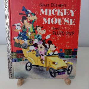 A Little Golden Book Walt Disney&#39;s Mickey Mouse and Pluto Pup 1953 Vintage Book