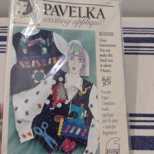 PAVELKA Exciting Applique Pattern For Sew Crazy Vest Sizes S-XL