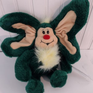 Vintage 1994 Wompkee Plush Green Large Wings Ears Tail From TV Show